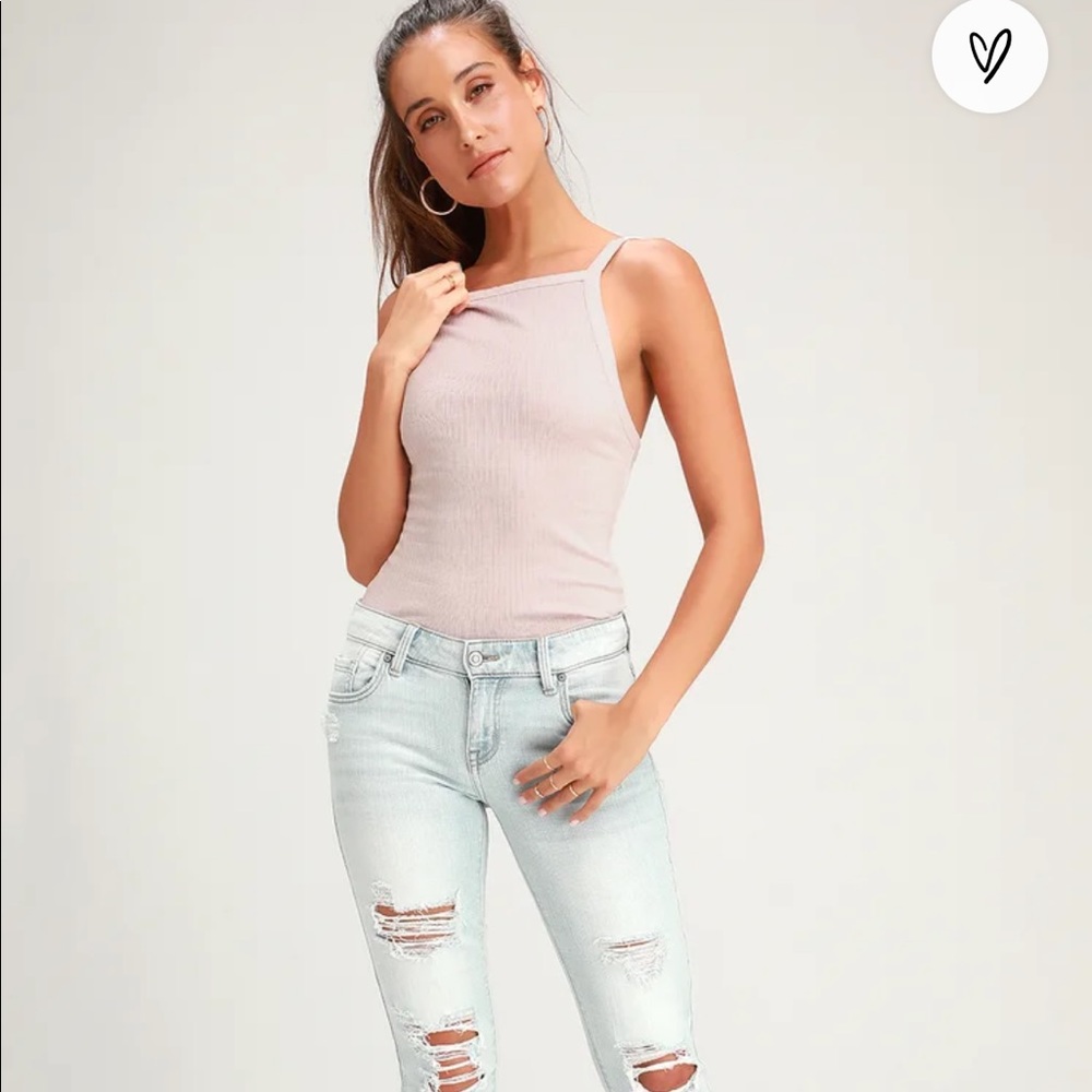Free People Set Up Pale Pink Tank Top